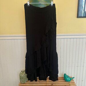 Torrid Black High-Low Maxi Skirt With Ruffle Details Size 2X